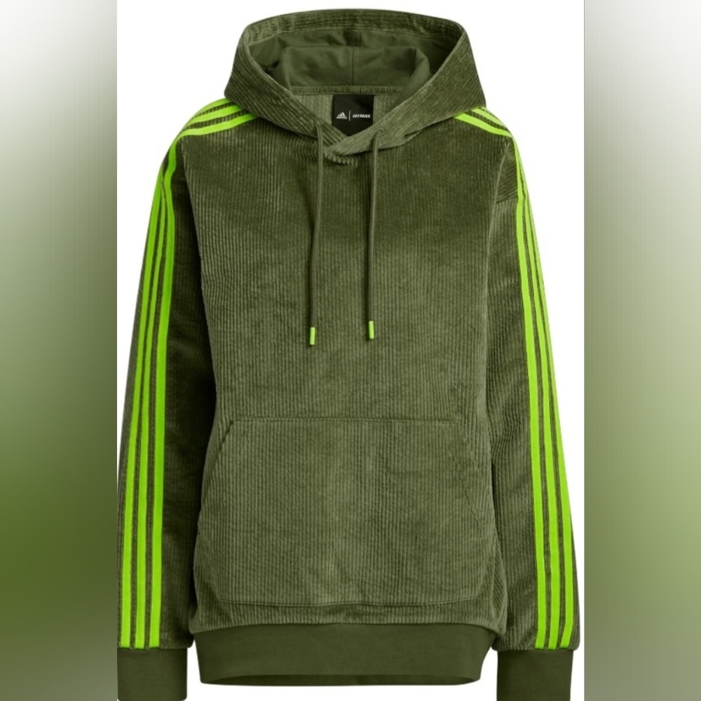 adidas×IVY PARK olive corduroy hoodie adult small